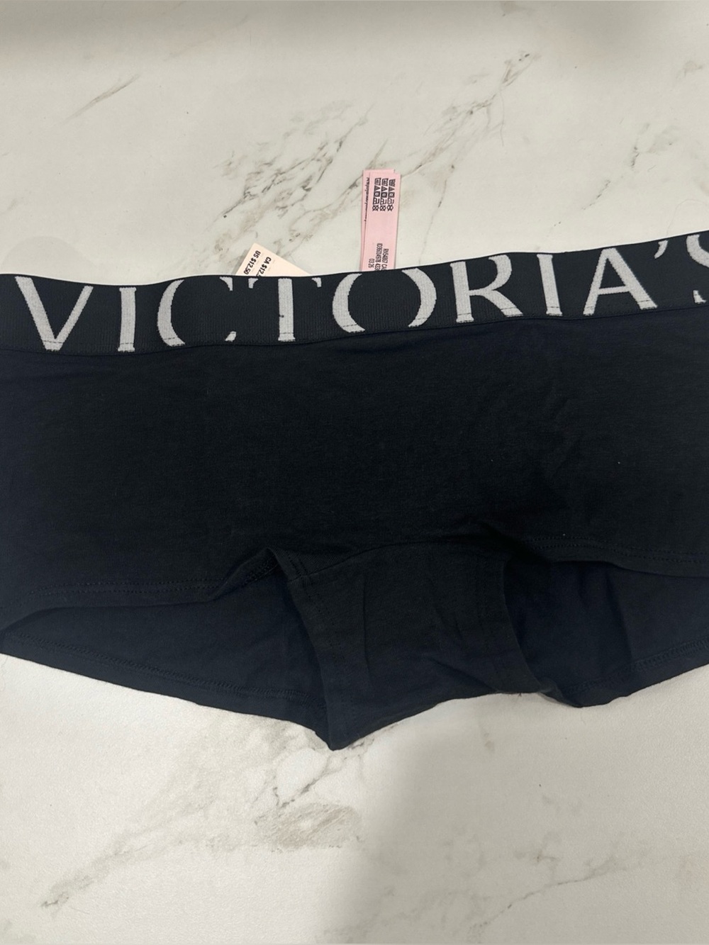 Victoria's Secret Black Logo Cotton Boyshorts